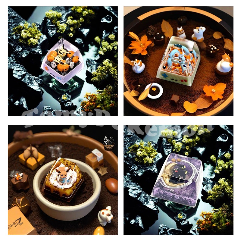 Keycap Artisan Anime - Pokemon Tastenkappen Mewtwo Umbreon Cross Shaft