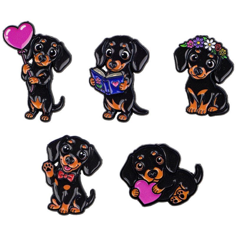 5-teiliges Niedliches Dackel-E – Enamel Pin Set Bewertung und Preis