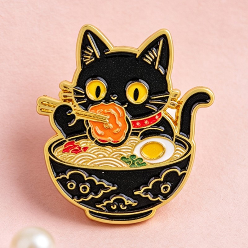 Niedliche Schwarze Katze beim  – Enamel Pin Set Bewertung und Preis