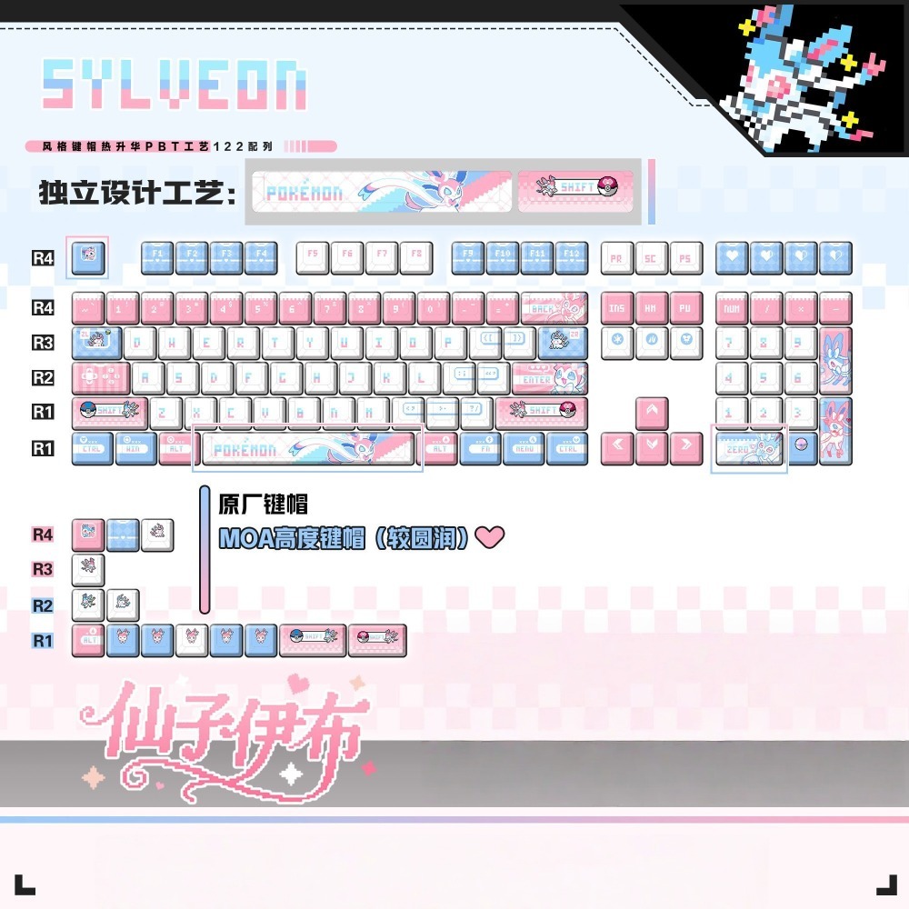 Pokémon Sylveon ‌   Anpassbare – Keycap Artisan Anime Bewertung und Preis